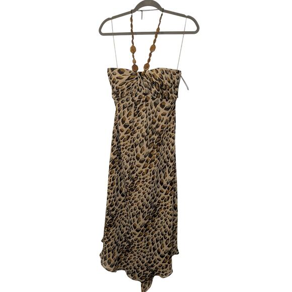 ADRIANNA PAPELL Women's Size 10 Strapless Maxi Dress Cheetah Print $140 MSRP - Picture 1 of 7